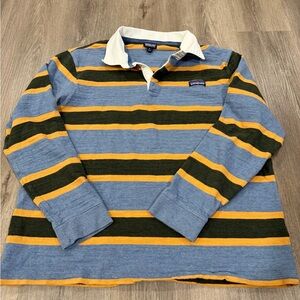 Patagonia Blue and Yellow Striped Shirt